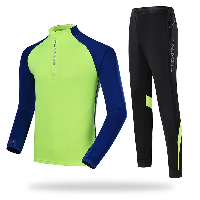 [Changfei Factory Store] New Half Zipper Long Sleeve Running Sports Jacket Men'S Children'S Football Training Clothes Suit - Image 1